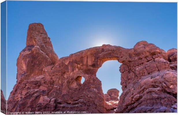 Turret Arch Canyon Windows Section Arches National Park Moab Uta Canvas Print by William Perry
