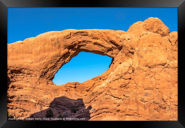 South Window Arch Section Arches National Park Moab Utah  Framed Print by William Perry