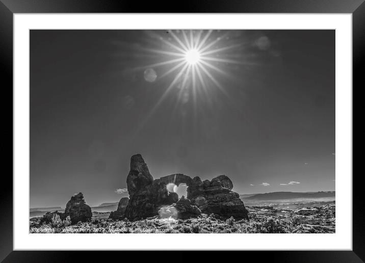 Turret Arch Sun Windows Section Arches National Park Moab Utah  Framed Mounted Print by William Perry