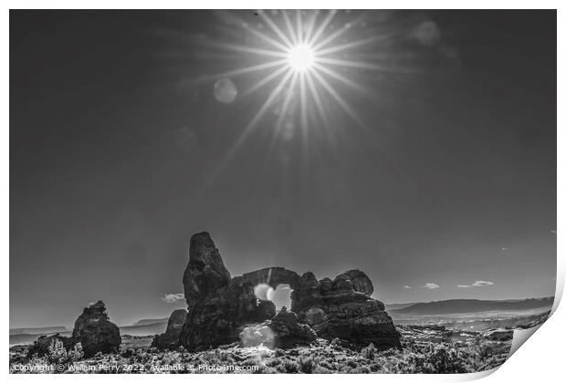 Turret Arch Sun Windows Section Arches National Park Moab Utah  Print by William Perry