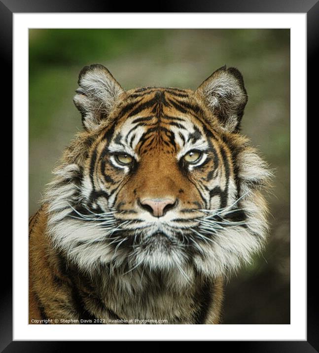Sumatran Tiger Framed Mounted Print by Stephen Davis