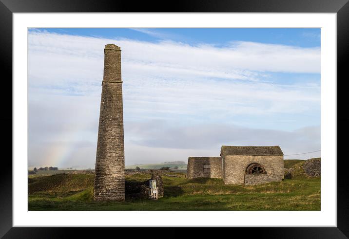 Rainbow behind Magpie Mine Framed Mounted Print by Jason Wells