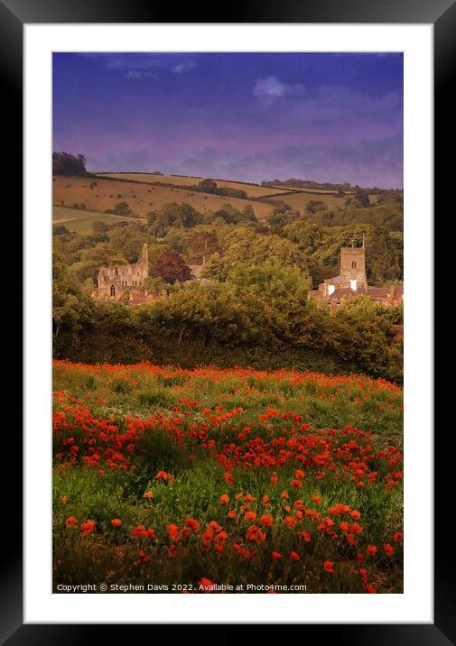 Poppies over Much Wenlock Framed Mounted Print by Stephen Davis