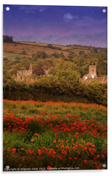 Poppies over Much Wenlock Acrylic by Stephen Davis