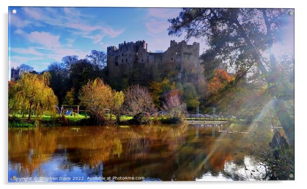 Ludlow Castle Acrylic by Stephen Davis