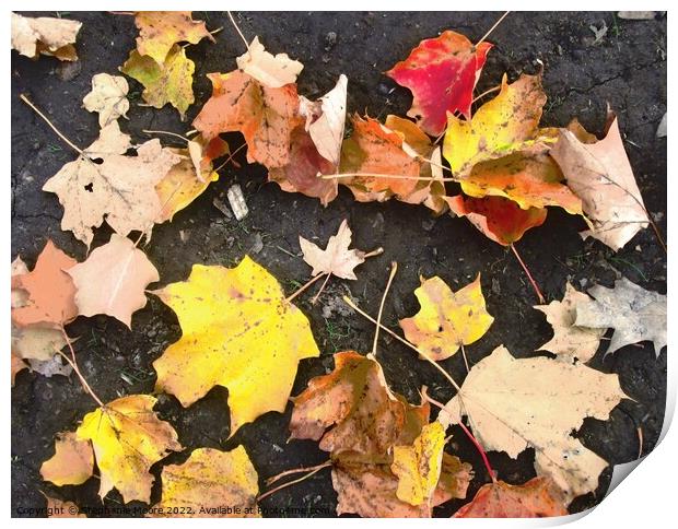 Autumn leaves Print by Stephanie Moore