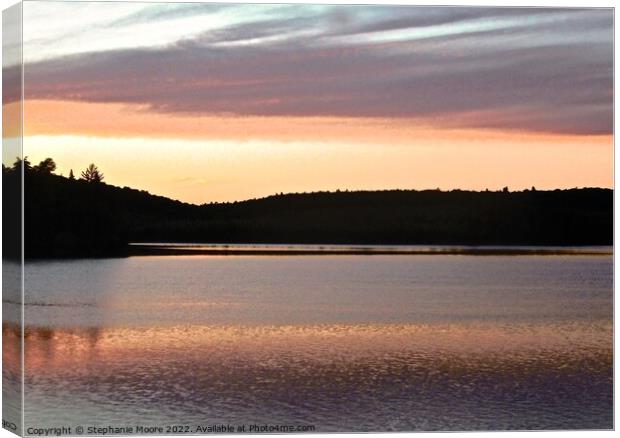 Sunset at the lake Canvas Print by Stephanie Moore