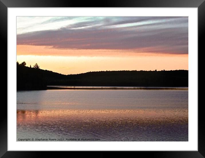 Sunset at the lake Framed Mounted Print by Stephanie Moore