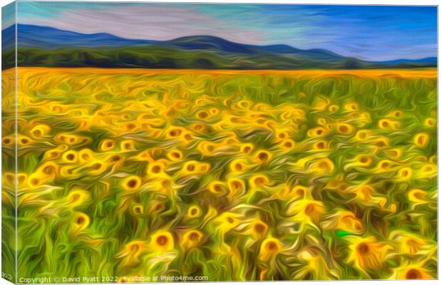 Sunflower Summer Texture Art Canvas Print by David Pyatt