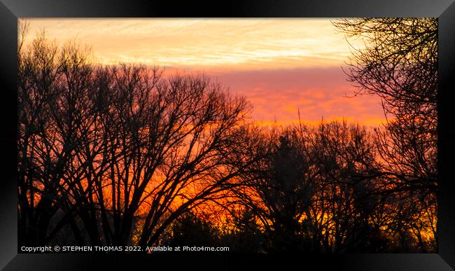 Transcona Sunrise Framed Print by STEPHEN THOMAS