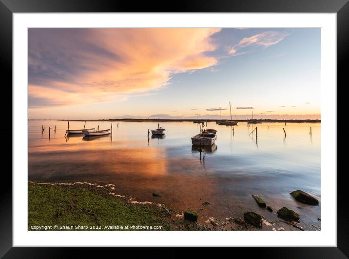 Moored at Sunset Framed Mounted Print by Shaun Sharp