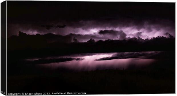 Lightning Lit Clouds Canvas Print by Shaun Sharp