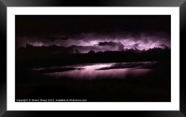 Lightning Lit Clouds Framed Mounted Print by Shaun Sharp