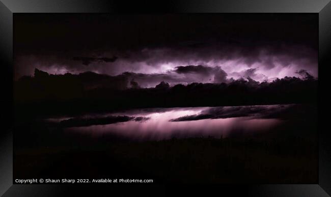 Lightning Lit Clouds Framed Print by Shaun Sharp