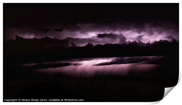 Lightning Lit Clouds Print by Shaun Sharp