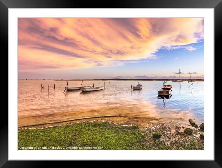 Moored at Sunset #2 Framed Mounted Print by Shaun Sharp