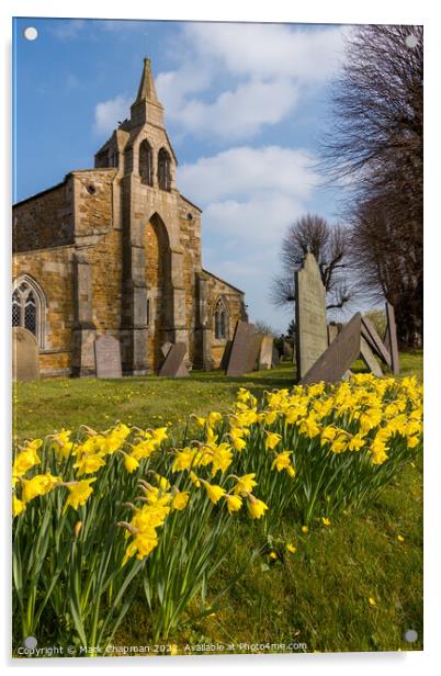 Burton Lazars Church and Daffodils, Leicestershire Acrylic by Photimageon UK