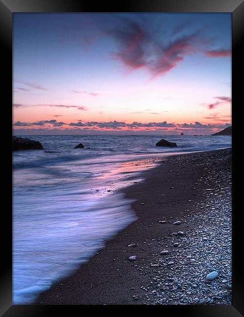 Pebbles On Aphrodites Beach Framed Print by Aj’s Images