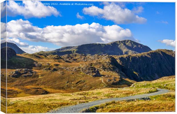 Ascent to Fleetwith Pike Lake District Canvas Print by Angus McComiskey