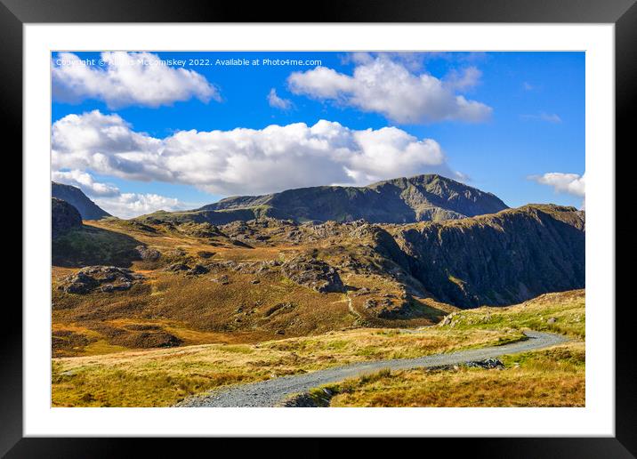 Ascent to Fleetwith Pike Lake District Framed Mounted Print by Angus McComiskey