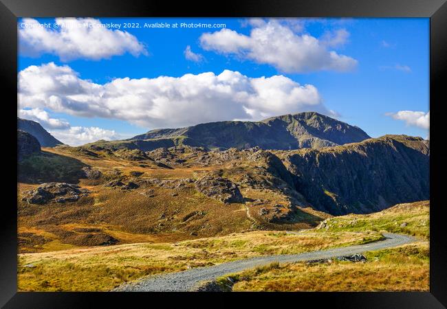 Ascent to Fleetwith Pike Lake District Framed Print by Angus McComiskey
