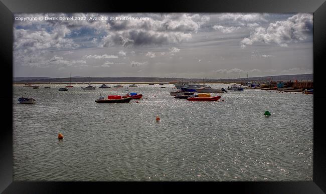 Looking Out Over The Solent At Keyhaven Framed Print by Derek Daniel