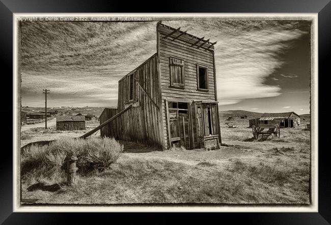 Bodie Ghost Town California (sepia) Framed Print by Derek Daniel