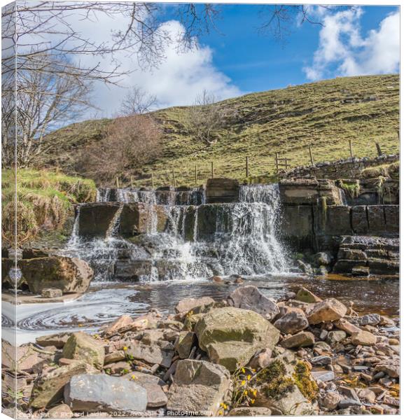 Ettersgill Waterfall in Spring Sun Canvas Print by Richard Laidler