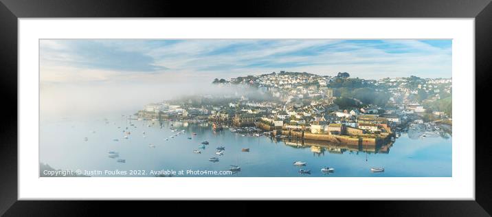 Mist drifting in the harbour at Salcombe, South Hams, Devon  Framed Mounted Print by Justin Foulkes