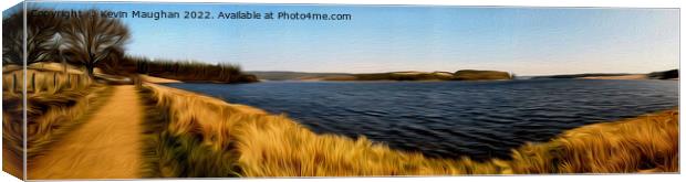 Kielder Water Panoramic (Oil Painting Style) Canvas Print by Kevin Maughan