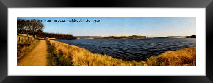 Kielder Water Panoramic (Oil Painting Style) Framed Mounted Print by Kevin Maughan