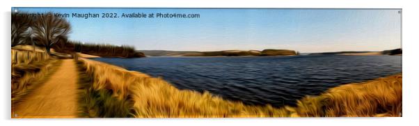Kielder Water Panoramic (Oil Painting Style) Acrylic by Kevin Maughan
