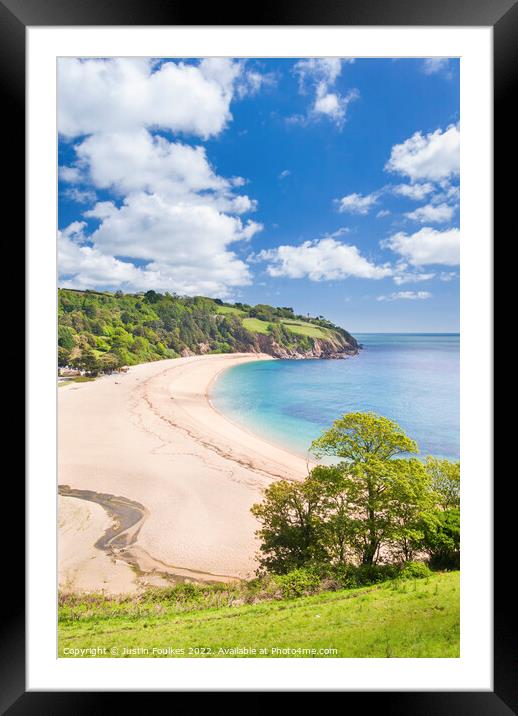 Blackpool Sands, near Dartmouth, South Hams, Devon Framed Mounted Print by Justin Foulkes