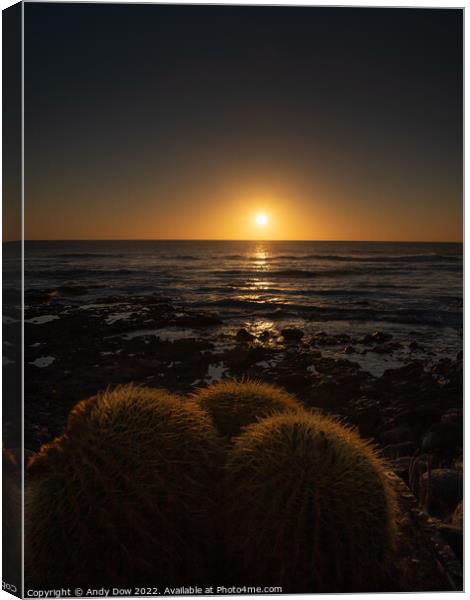 Sunset in Lanzarote  Canvas Print by Andy Dow