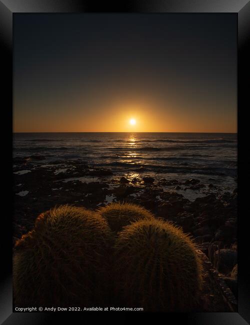 Sunset in Lanzarote  Framed Print by Andy Dow