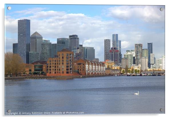 Greenland Dock, London Acrylic by Antony Robinson