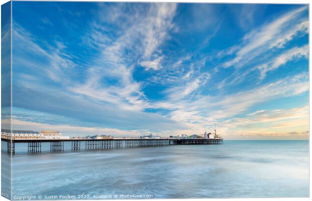 Brighton pier skyscape Canvas Print by Justin Foulkes