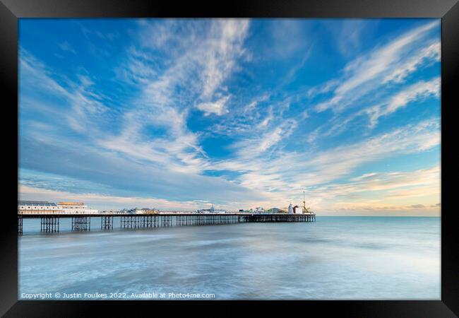 Brighton pier skyscape Framed Print by Justin Foulkes