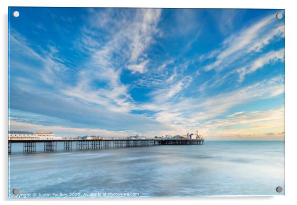 Brighton pier skyscape Acrylic by Justin Foulkes
