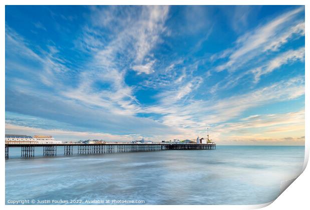 Brighton pier skyscape Print by Justin Foulkes