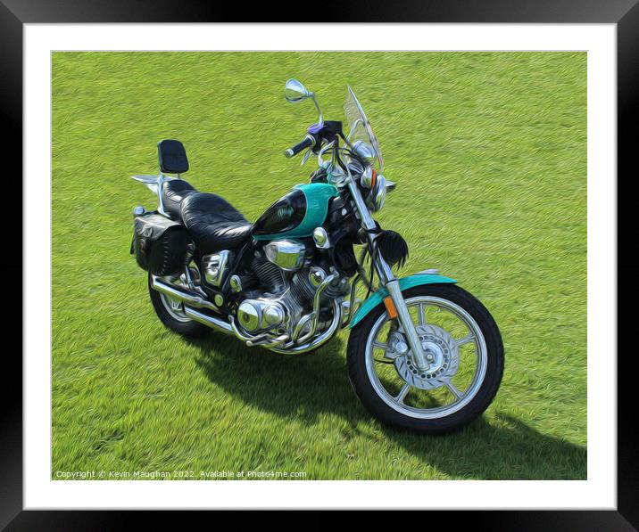 Yamaha Virago Motorbike Framed Mounted Print by Kevin Maughan