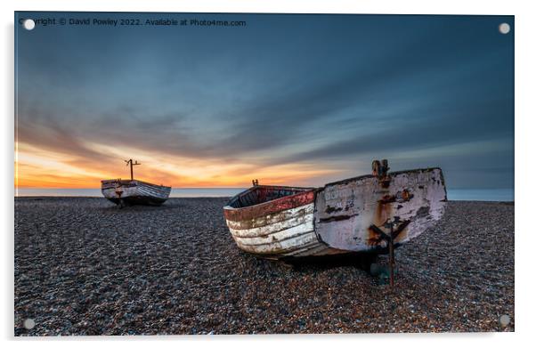 Dawn Colour on Aldeburgh Beach Acrylic by David Powley