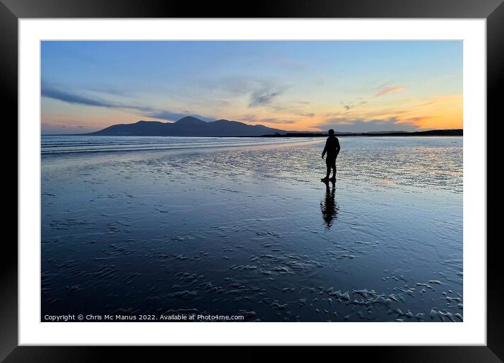 Sunset silhouette Reflections Framed Mounted Print by Chris Mc Manus
