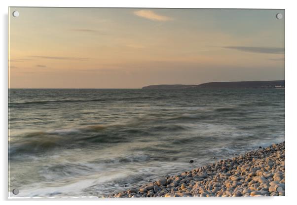 Sunset on the North Devon coast at Westward Ho Acrylic by Tony Twyman