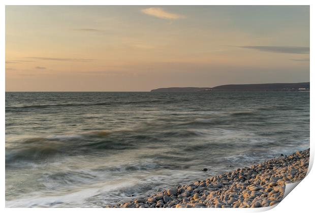 Sunset on the North Devon coast at Westward Ho Print by Tony Twyman