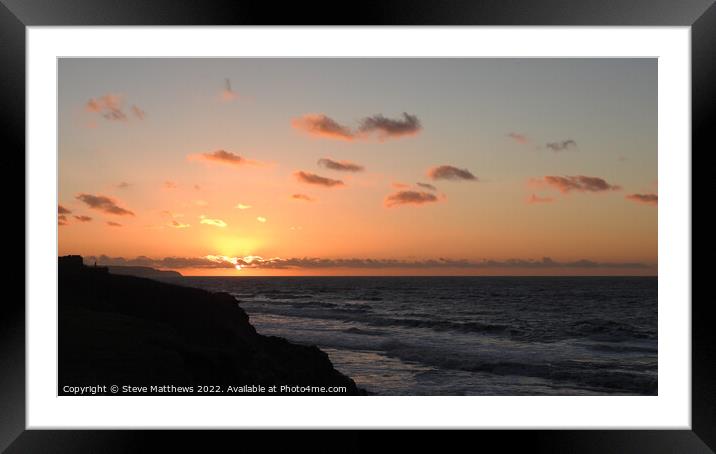 Westward Ho! Sunset Framed Mounted Print by Steve Matthews