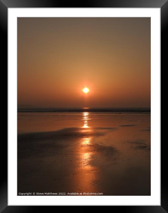 Westward Ho! Beach Sunset Framed Mounted Print by Steve Matthews