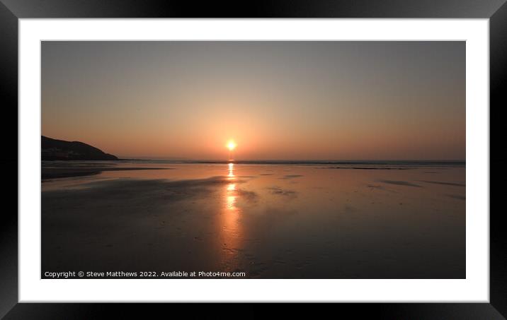 Westward Ho! Beach Sunset Framed Mounted Print by Steve Matthews