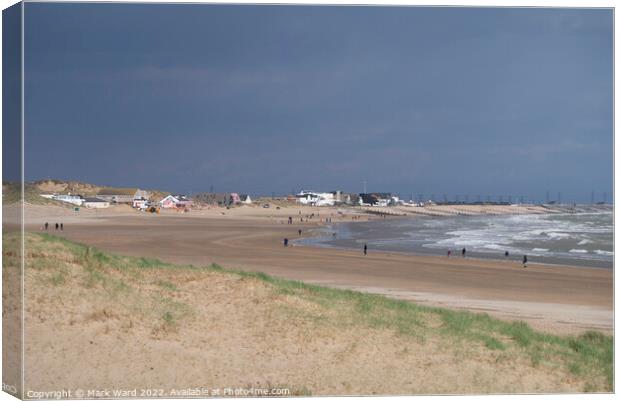 The Delights of Camber Sands on a windy April day. Canvas Print by Mark Ward