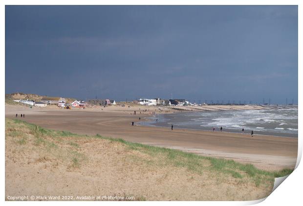 The Delights of Camber Sands on a windy April day. Print by Mark Ward
